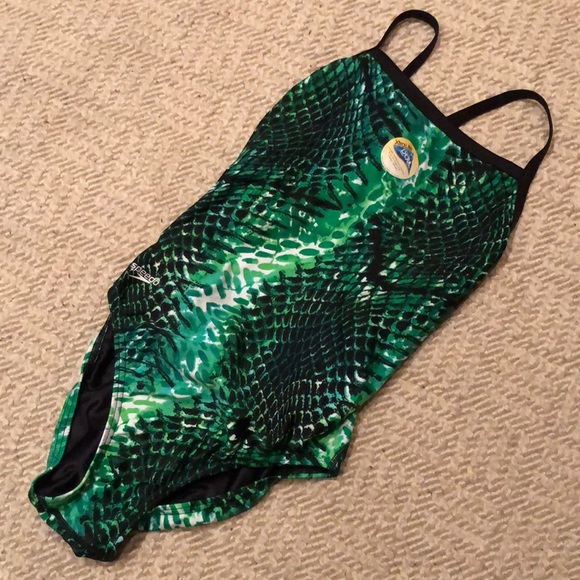 NWT SPEEDO coveted green python extra life lycra competition - Picture 1 of 16
